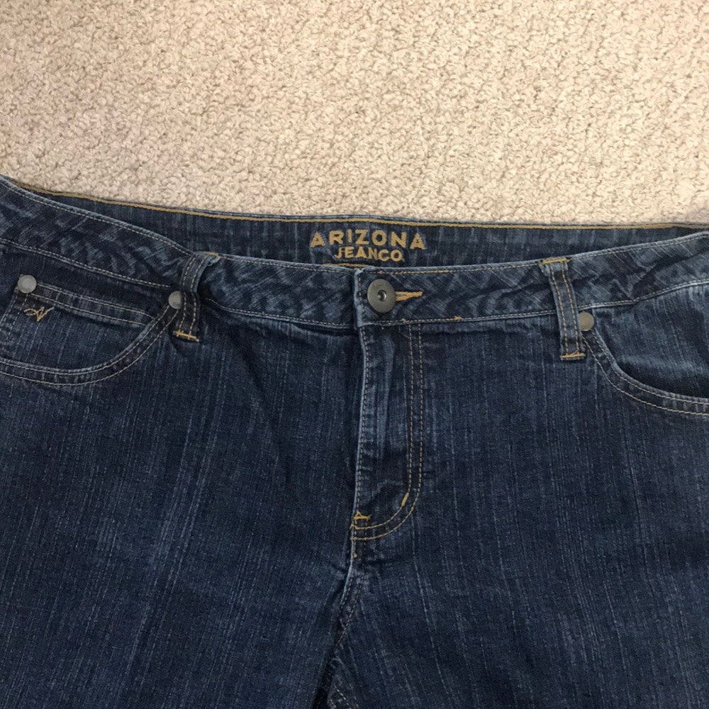 17 long, wide leg, dark stretch denim jeans - Picture 2 of 3
